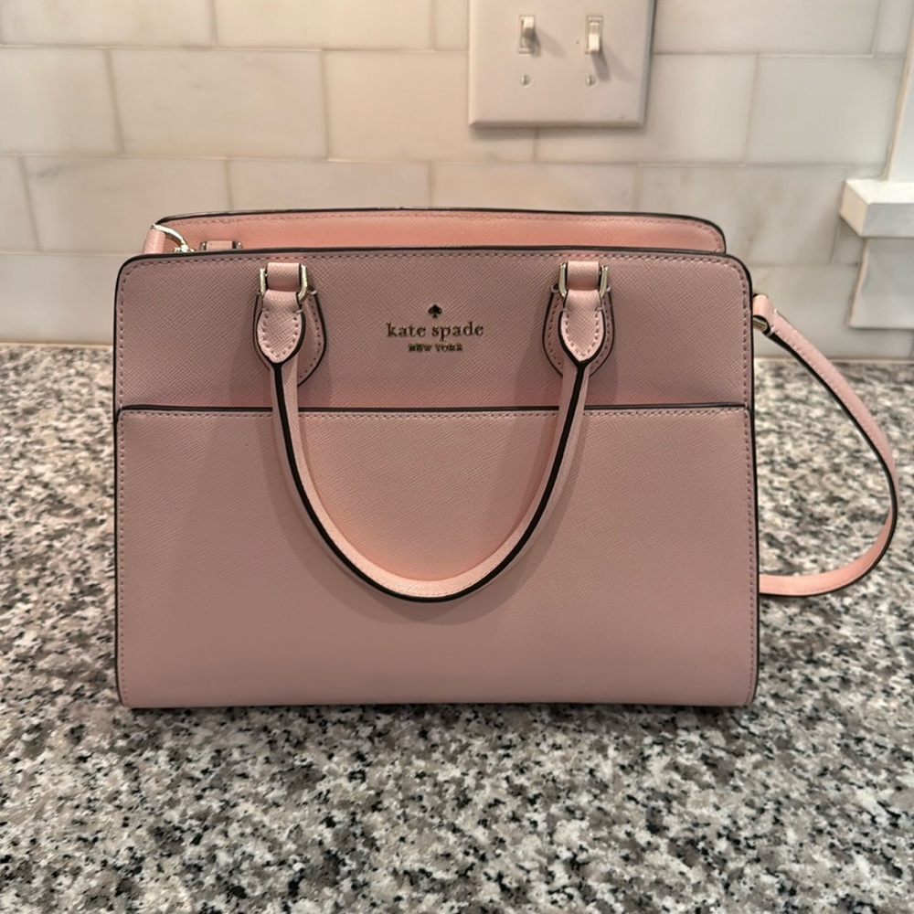 Kate Spade Blush Pink Saffiano Leather Crossbody Satchel - Picture 2 of 5